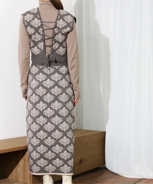 Per sist ence(パーシエンス)の「Per sist ence/パーシエンス ダブルジャガード ニットスカート(スカート・レディース・チャコールグレー/ブラック・FREE)」の15枚目の写真