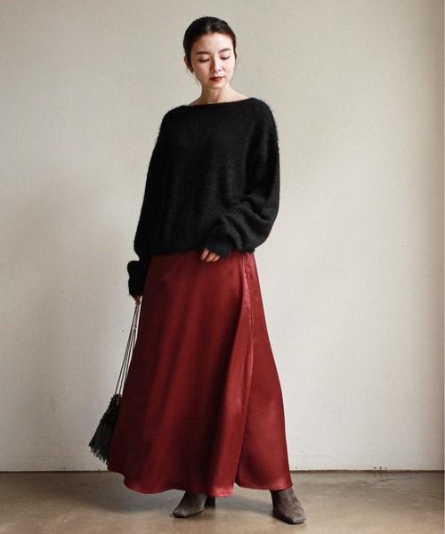 feepur（フェピュール）の「サテンマーメイドスカート（スカート・レディース・グレー系その他/グリーン/ブラック/エンジ・MEDIUM）」の19枚目の写真