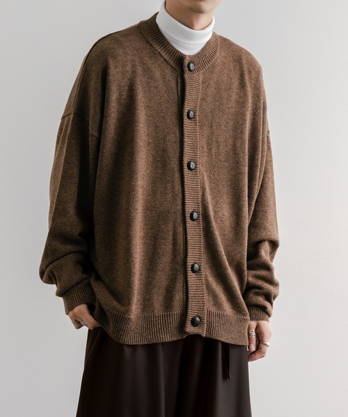 epnok(エプノック)の「クルーネックルーズニットカーディガン(カーディガン/ボレロ・メンズ・ブラウン/グレイッシュブルー/ダークグレー・SMALL/MEDIUM/LARGE)」の3枚目の写真