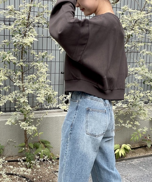 4youstory（フォーユーストーリー）の「裏毛ショートカーディガン（カーディガン/ボレロ・レディース・スミクロ/ブルー系/ライトグレー/モカ・MEDIUM）」の10枚目の写真