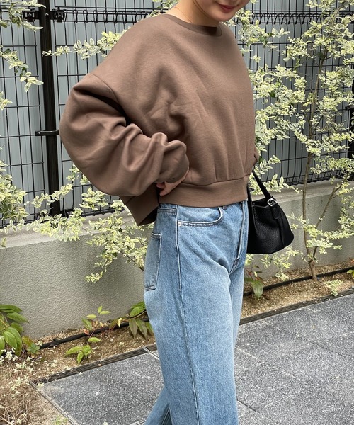 4youstory（フォーユーストーリー）の「裏毛ショートカーディガン（カーディガン/ボレロ・レディース・スミクロ/ブルー系/ライトグレー/モカ・MEDIUM）」の15枚目の写真