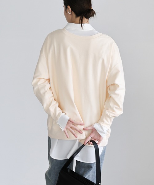 select MOCA(セレクトモカ)の「2WAYマシュマロタッチスナッププルオーバー(Tシャツ/カットソー・レディース・サックスブルー/ピンク/アイボリー・FREE)」の22枚目の写真