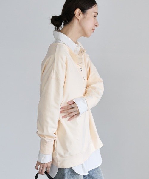 select MOCA(セレクトモカ)の「2WAYマシュマロタッチスナッププルオーバー(Tシャツ/カットソー・レディース・サックスブルー/ピンク/アイボリー・FREE)」の16枚目の写真