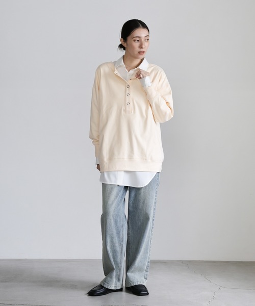 select MOCA(セレクトモカ)の「2WAYマシュマロタッチスナッププルオーバー(Tシャツ/カットソー・レディース・サックスブルー/ピンク/アイボリー・FREE)」の17枚目の写真