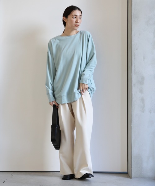 select MOCA(セレクトモカ)の「2WAYマシュマロタッチスナッププルオーバー(Tシャツ/カットソー・レディース・サックスブルー/ピンク/アイボリー・FREE)」の13枚目の写真