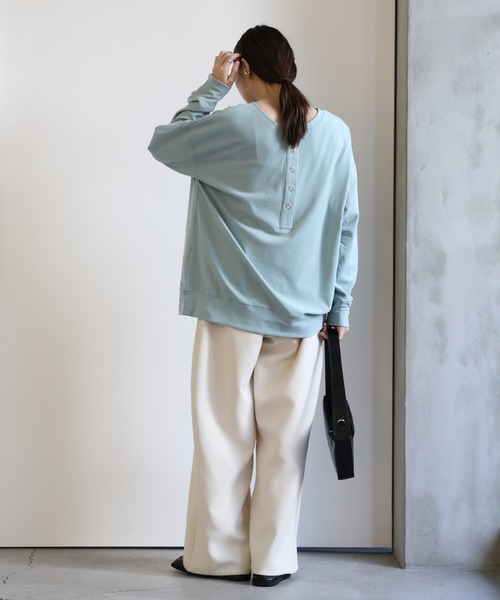 select MOCA(セレクトモカ)の「2WAYマシュマロタッチスナッププルオーバー(Tシャツ/カットソー・レディース・サックスブルー/ピンク/アイボリー・FREE)」の21枚目の写真
