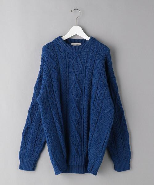Oldderby Knitwear(オールダービーニットウェア)の「<OLDDERBY(オールドダービー)> ARAN KNIT/ニット(ニット/セーター・メンズ・ブラック/オフホワイト/ロイヤルブルー・M/L)」の3枚目の写真
