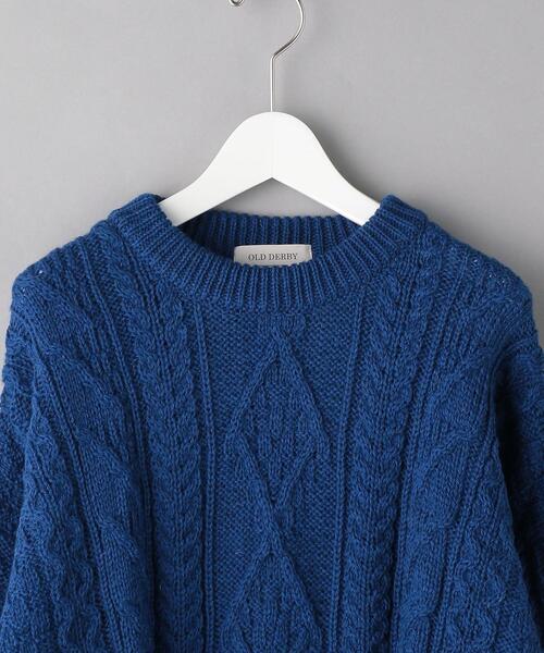 Oldderby Knitwear(オールダービーニットウェア)の「<OLDDERBY(オールドダービー)> ARAN KNIT/ニット(ニット/セーター・メンズ・ブラック/オフホワイト/ロイヤルブルー・M/L)」の8枚目の写真
