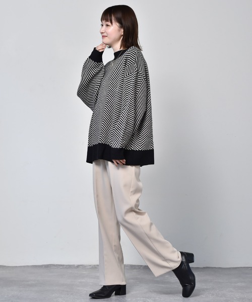 RETRO GIRL(レトロガール)の「柄アソート2WAYニット(ニット/セーター・レディース・ブラック/グリーン/ベージュ/オフホワイト/ブラウン系その他・FREE)」の6枚目の写真