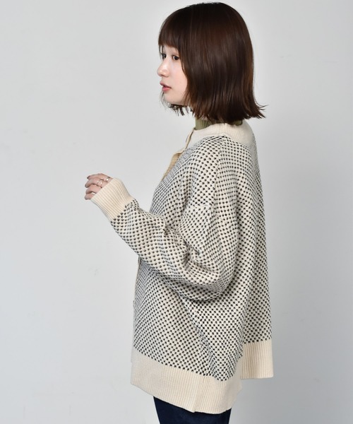 RETRO GIRL(レトロガール)の「柄アソート2WAYニット(ニット/セーター・レディース・ブラック/グリーン/ベージュ/オフホワイト/ブラウン系その他・FREE)」の7枚目の写真