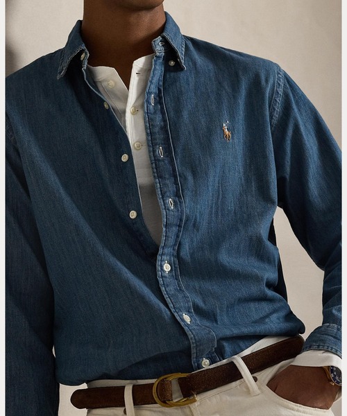 POLO RALPH LAUREN(ポロ ラルフ ローレン)の「クラシック フィット デニム シャツ(シャツ/ブラウス・メンズ・ネイビー系1・M/XXL/S/XL/XS/L)」の5枚目の写真