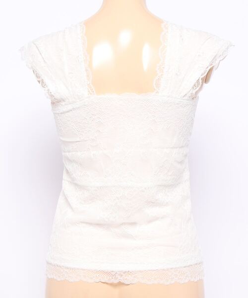 INGNI（イング）の「レースキャミ（キャミソール・レディース・オフホワイト/ブラック・M）」の3枚目の写真
