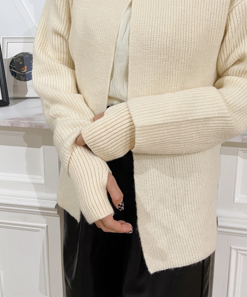 CLEA（クレア）の「ニットアームウォーマー（アームカバー・レディース・ブラック/ベージュ/アイボリー/ナチュラル・FREE）」の5枚目の写真