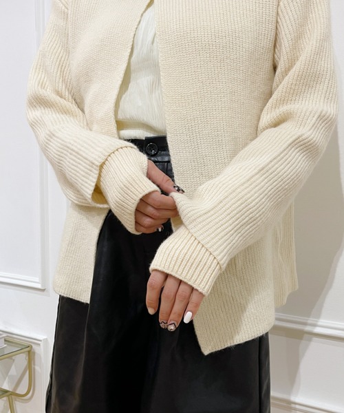 CLEA（クレア）の「ニットアームウォーマー（アームカバー・レディース・ブラック/ベージュ/アイボリー/ナチュラル・FREE）」の18枚目の写真