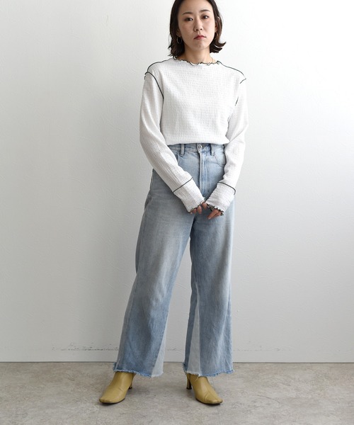 バイカラーメロートップス（Tシャツ/カットソー）｜LHELBIE（レルビエ