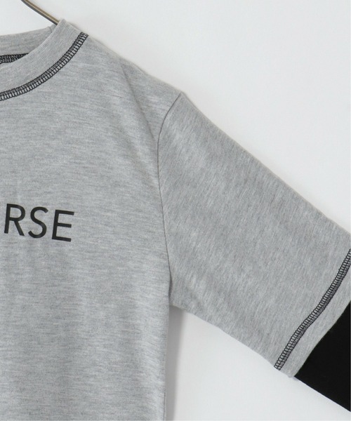 CONVERSE(コンバース)の「【WEB限定】【キッズ】CONVERSE コンバース フォトプリントレイヤードT(130~160cm)(Tシャツ/カットソー・キッズ・スモークグレー/ホワイト・160/140/150/130)」の5枚目の写真