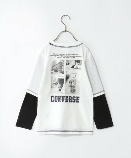 CONVERSE(コンバース)の「【WEB限定】【キッズ】CONVERSE コンバース フォトプリントレイヤードT(130~160cm)(Tシャツ/カットソー・キッズ・スモークグレー/ホワイト・160/140/150/130)」の10枚目の写真