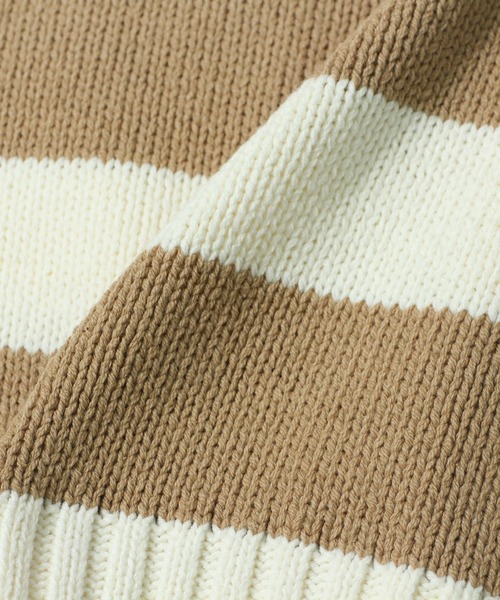 one way(ワンウェイ)の「【oneway Jeans】ボーダーブロークンVネックニット(ニット/セーター・レディース・ライトグレー/ブラック/ベージュ・FREE)」の15枚目の写真