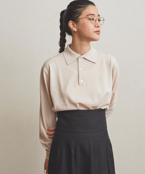 fig London(フィグロンドン)の「POLO long sleeve PO(ポロシャツ・レディース・キナリ/ブラック/ライトイエロー・FREE)」の2枚目の写真