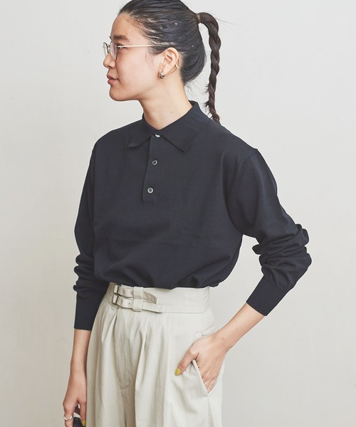 fig London(フィグロンドン)の「POLO long sleeve PO(ポロシャツ・レディース・キナリ/ブラック/ライトイエロー・FREE)」の3枚目の写真