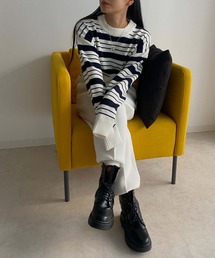 Avvenente | 【Avvenente】クロップドボーダーニット(ニット/セーター)