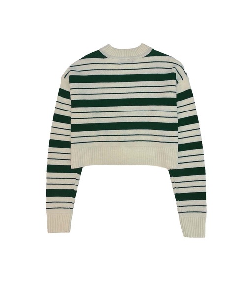 Avvenente（アベネンテ）の「【Avvenente】クロップドボーダーニット（ニット/セーター・レディース・ネイビー/イエロー/グリーン・FREE）」の9枚目の写真