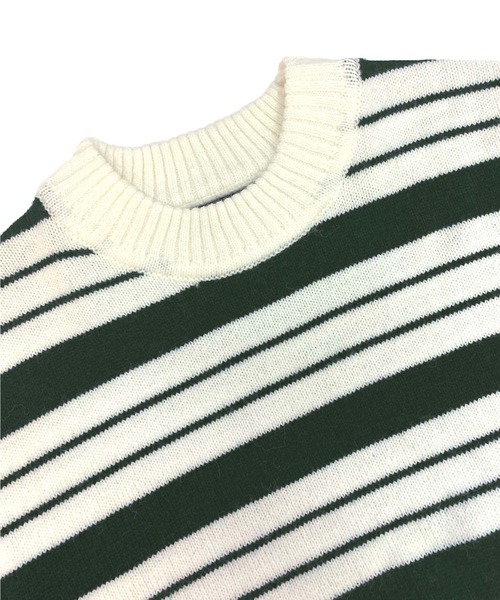 Avvenente（アベネンテ）の「【Avvenente】クロップドボーダーニット（ニット/セーター・レディース・ネイビー/イエロー/グリーン・FREE）」の10枚目の写真