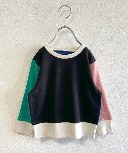 BIG FIELD(ビッグフィールド)の「セットインカラートレーナー(80~150cm)(スウェット・キッズ・ブラック/パープル/レッド/オフホワイト/グリーン/ブラック系その他・90/100/110/120/80/130/95/140/150)」の4枚目の写真