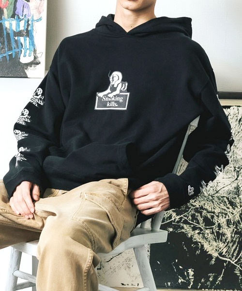 FR2 smoking kills キョンシー パーカー ブラック FR2 Smoking kills Hoodie ブラックLサイズ - メルカリ