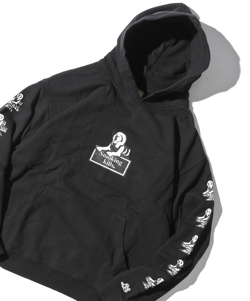 【美品】FR2 パーカー　SMOKING KILLS 刺繍ロゴ　完売 黒　M FR2 新品 エフアールツー #FR2 Smoking kills Hoodie パーカー