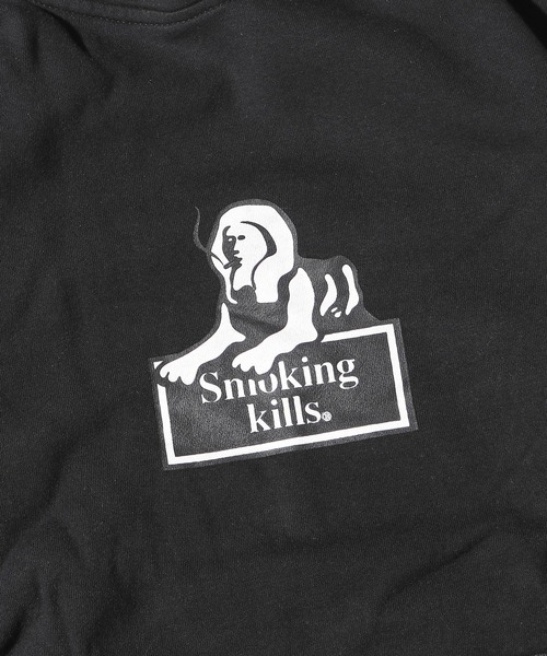 JUNGLES（ジャングルス）の「FR2/エフアールツー×JUNGLES/ジャングルス コラボ Smoking Kills Hoodie パーカー 袖プリント ビッグシルエット（パーカー・メンズ・ブラック/イエロー・M/L/XL）」の18枚目の写真