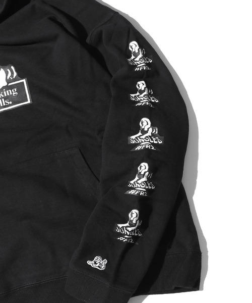 【美品】FR2 パーカー　SMOKING KILLS 刺繍ロゴ　完売 黒　M cliffedge_23022104