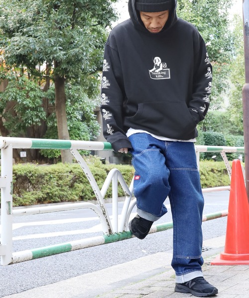 JUNGLES（ジャングルス）の「FR2/エフアールツー×JUNGLES/ジャングルス コラボ Smoking Kills Hoodie パーカー 袖プリント ビッグシルエット（パーカー・メンズ・ブラック/イエロー・M/L/XL）」の22枚目の写真