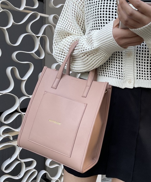 Me%(ミィパーセント)の「スクエアパイピングショルダーバッグ2(ショルダーバッグ・レディース・アイボリー/ピンクベージュ/ミント・FREE)」の3枚目の写真