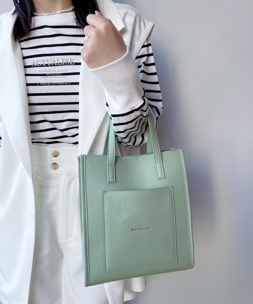 Me%(ミィパーセント)の「スクエアパイピングショルダーバッグ2(ショルダーバッグ・レディース・アイボリー/ピンクベージュ/ミント・FREE)」の11枚目の写真