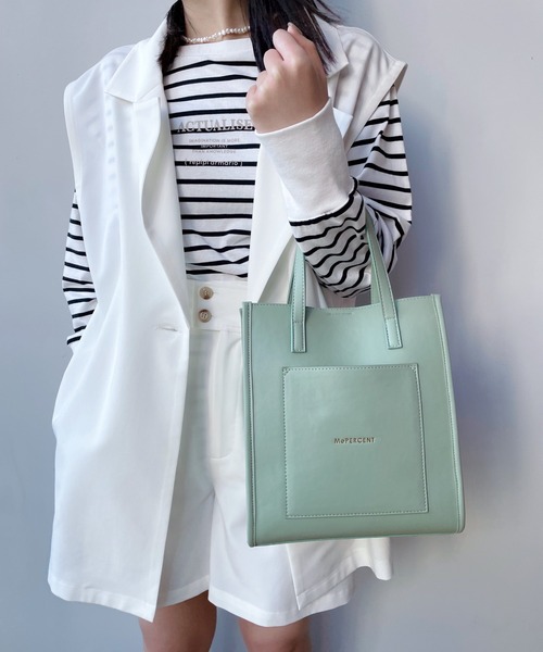 Me%(ミィパーセント)の「スクエアパイピングショルダーバッグ2(ショルダーバッグ・レディース・アイボリー/ピンクベージュ/ミント・FREE)」の12枚目の写真