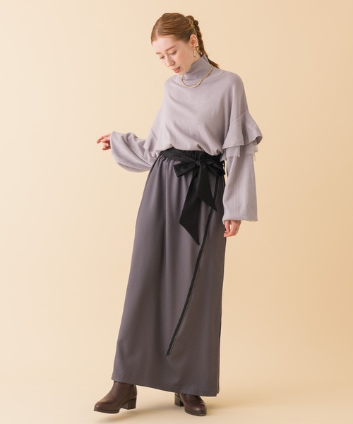 La SRIC（ラスリック）の「La SRIC チェック柄ZIPサイドラインスカート（スカート・レディース・キャメル/グレー・FREE）」の11枚目の写真