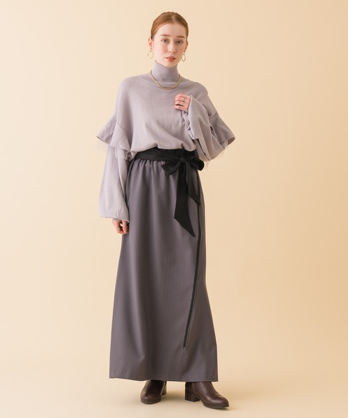 La SRIC（ラスリック）の「La SRIC チェック柄ZIPサイドラインスカート（スカート・レディース・キャメル/グレー・FREE）」の12枚目の写真