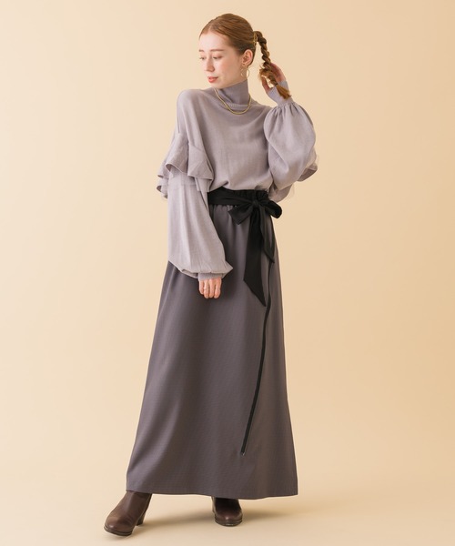 La SRIC（ラスリック）の「La SRIC チェック柄ZIPサイドラインスカート（スカート・レディース・キャメル/グレー・FREE）」の13枚目の写真