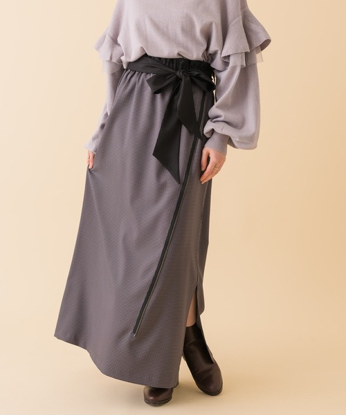 La SRIC（ラスリック）の「La SRIC チェック柄ZIPサイドラインスカート（スカート・レディース・キャメル/グレー・FREE）」の15枚目の写真