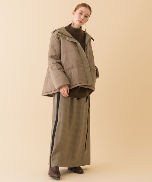 La SRIC（ラスリック）の「La SRIC チェック柄ZIPサイドラインスカート（スカート・レディース・キャメル/グレー・FREE）」の3枚目の写真