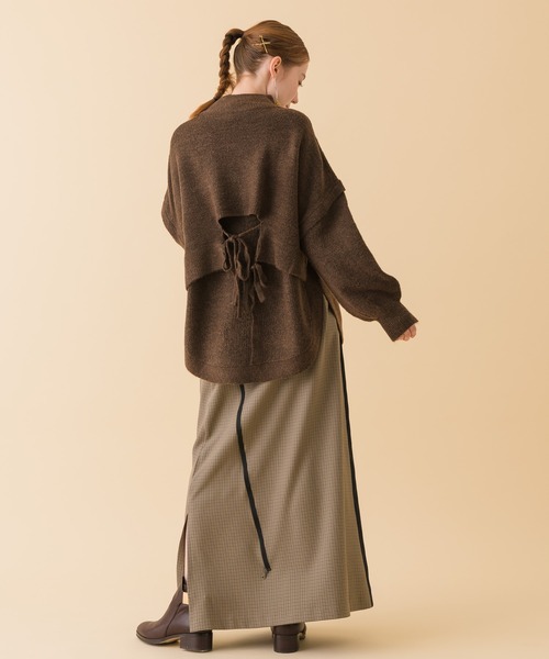 La SRIC（ラスリック）の「La SRIC チェック柄ZIPサイドラインスカート（スカート・レディース・キャメル/グレー・FREE）」の7枚目の写真