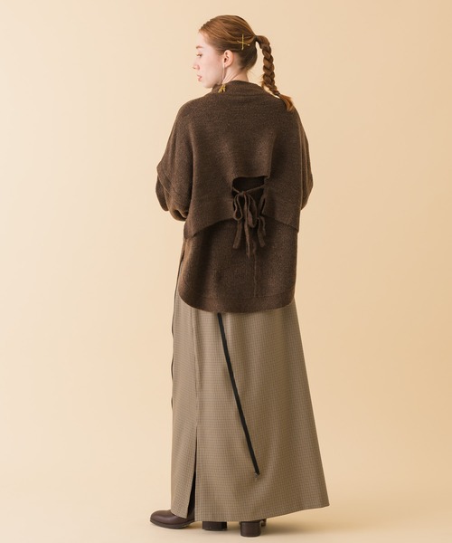 La SRIC（ラスリック）の「La SRIC チェック柄ZIPサイドラインスカート（スカート・レディース・キャメル/グレー・FREE）」の8枚目の写真