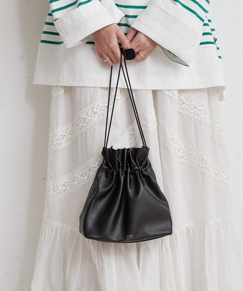 CIAOPANIC TYPY(チャオパニックティピー)の「cipty巾着ショルダーバッグ(ショルダーバッグ・レディース・ホワイト/ブラック/ベージュ/ブラウン/ミント・ONE SIZE)」の3枚目の写真