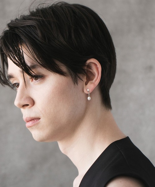 HARE（ハレ）の「ドロップパールピアス(HARE)（ピアス（片耳用）・メンズ・シルバー・FREE）」の6枚目の写真