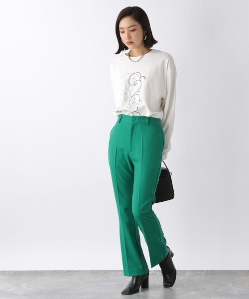 JEANASIS（ジーナシス）の「アートエンブロイダリーロンＴ/270349（Tシャツ/カットソー・レディース・ホワイト/ブラック・FREE）」の3枚目の写真