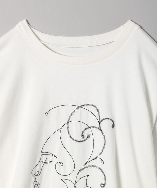 JEANASIS（ジーナシス）の「アートエンブロイダリーロンＴ/270349（Tシャツ/カットソー・レディース・ホワイト/ブラック・FREE）」の6枚目の写真