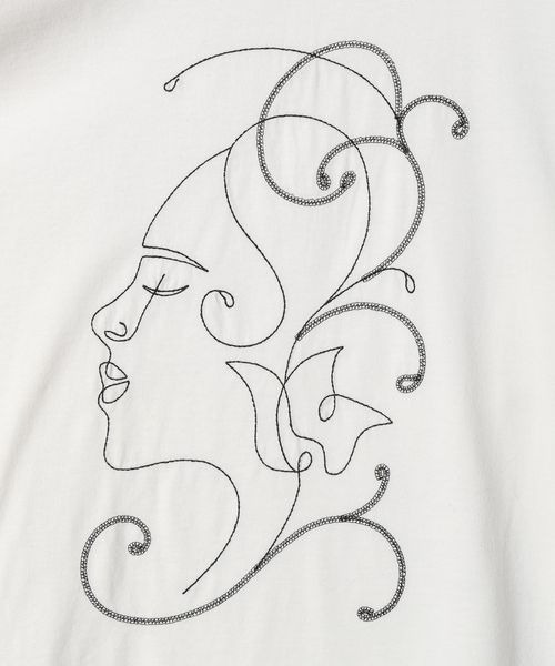 JEANASIS（ジーナシス）の「アートエンブロイダリーロンＴ/270349（Tシャツ/カットソー・レディース・ホワイト/ブラック・FREE）」の11枚目の写真