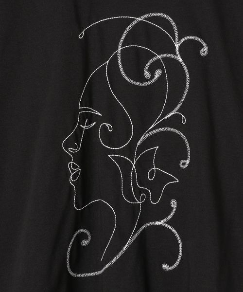 JEANASIS（ジーナシス）の「アートエンブロイダリーロンＴ/270349（Tシャツ/カットソー・レディース・ホワイト/ブラック・FREE）」の13枚目の写真