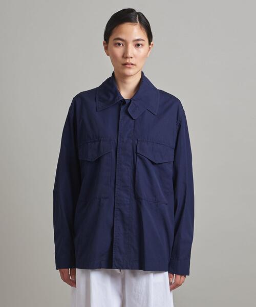 LOEFF（ロエフ）の「＜LOEFF（ロエフ）＞コットン フライト シャツジャケット UNISEX（その他アウター・メンズ・ホワイト/ネイビー・1/2/0）」の9枚目の写真